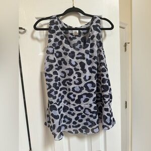 Cabi Chic Leopard Print Sleeveless Top